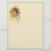 Angel Cherub Verziert Golden Letterhead (Vorderseite)
