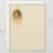 Angel Cherub Verziert Golden Letterhead (Vorne/Hinten)