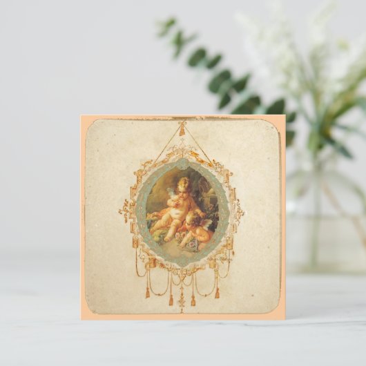 Angel Cherubs Einladung Speichern Sie die Datumska (Stehend Vorderseite)