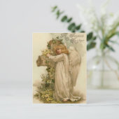 Angel Christlich Cross Lily Leaf Postkarte (Stehend Vorderseite)