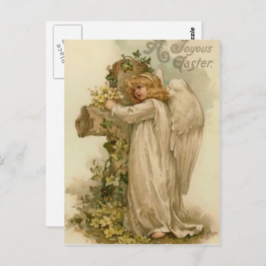 Angel Christlich Cross Lily Leaf Postkarte (Vorne/Hinten)