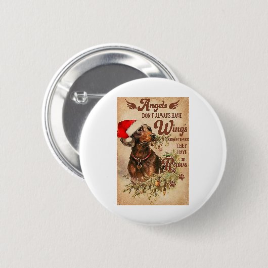 Angel Christmas Dackeln Button (Vorne & Hinten)