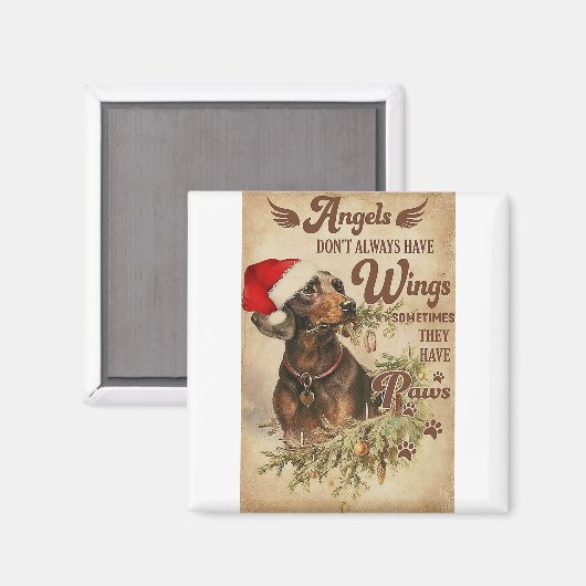 Angel Christmas Dackeln Magnet (Vorderseite/Rückseite)
