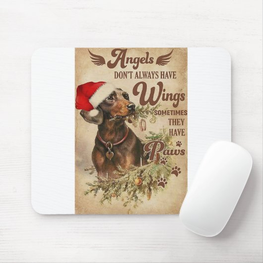Angel Christmas Dackeln Mousepad (Mit Mouse)