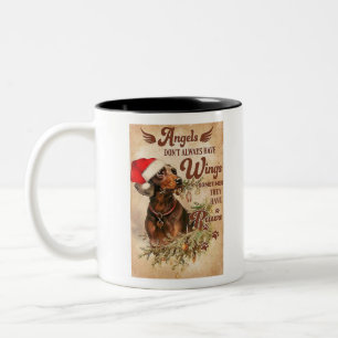 Angel Christmas Dackeln Zweifarbige Tasse