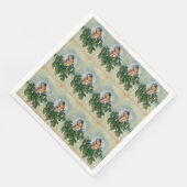 Angel Christmas Mery and Jesus in Candle Ligh Serviette (Ecke)