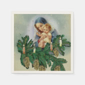 Angel Christmas Mery und Jesus in Candle Ligh Serviette (Vorderseite)