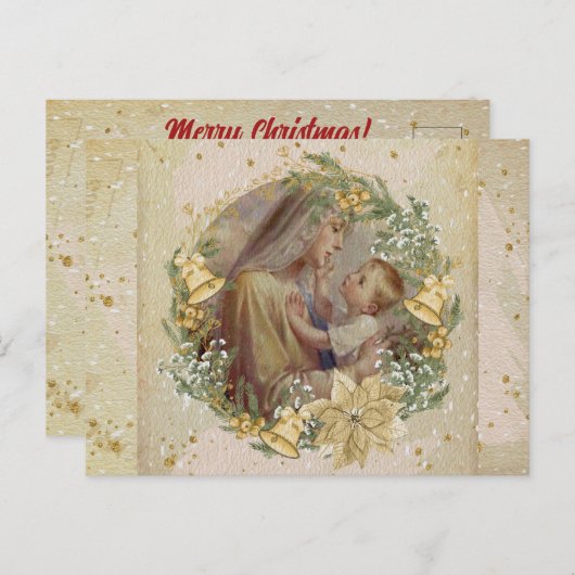 Angel Christmas Mother and Child Postkarte (Vorne/Hinten)