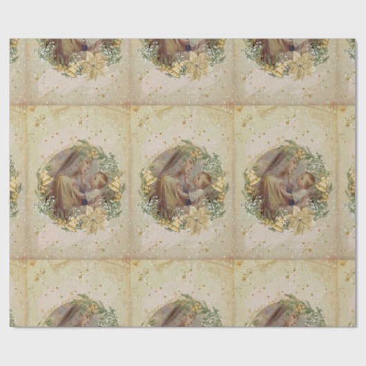 Angel Christmas Mutter und Kind Geschenkpapier (Flach)