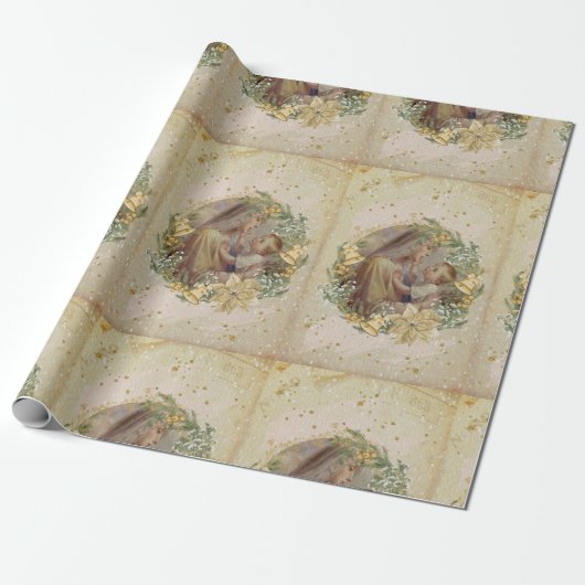 Angel Christmas Mutter und Kind Geschenkpapier (Ungerollt)