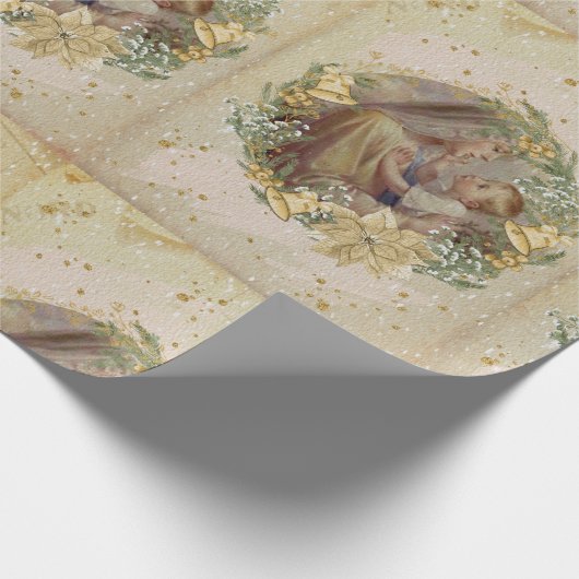 Angel Christmas Mutter und Kind Geschenkpapier (Ecke)