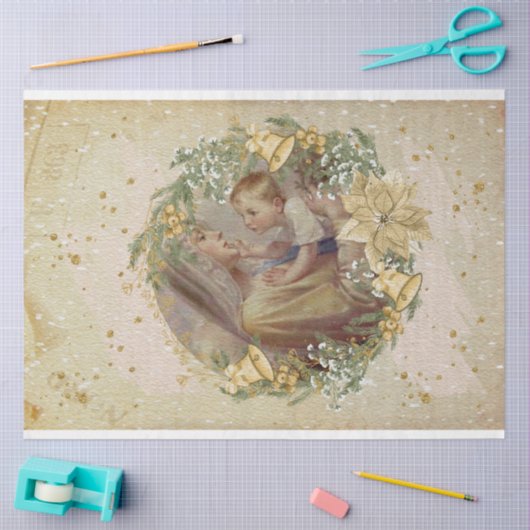 Angel Christmas Mutter und Kind Seidenpapier (Basteln)