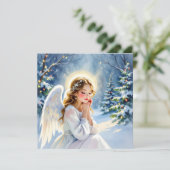 Angel Christmas Poem Personalized Feiertagskarte (Stehend Vorderseite)