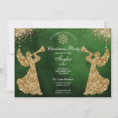 Angel Christmas Tree Family Dinner Party Einladung (Vorderseite)