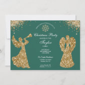 Angel Christmas Tree Family Dinner Party Einladung (Vorderseite)