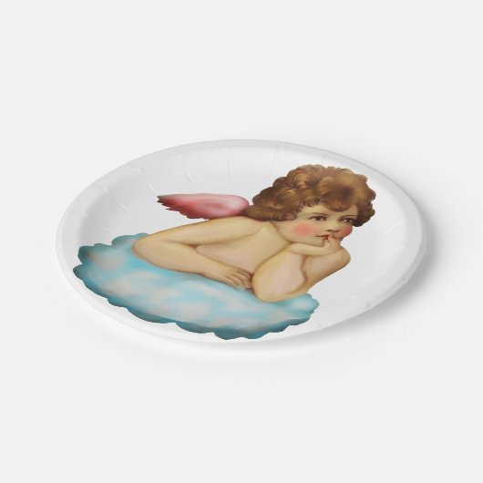 Angel Cloud Cupid Pappteller (Schrägansicht)