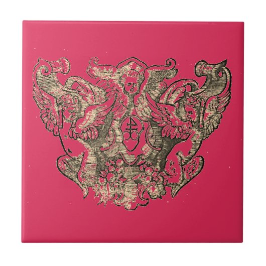 Angel – Coat of arms – Emblem pink Fliese (Vorderseite)