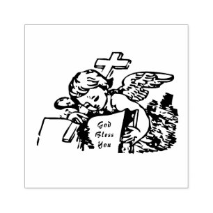 Angel Cross Bibel "Gott segne dich" Gummistempel