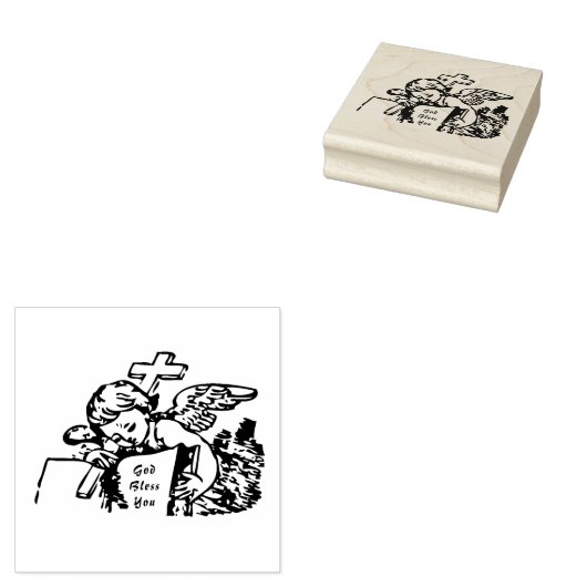 Angel Cross Bible "Gott segne dich" Gummistempel (Stempel)