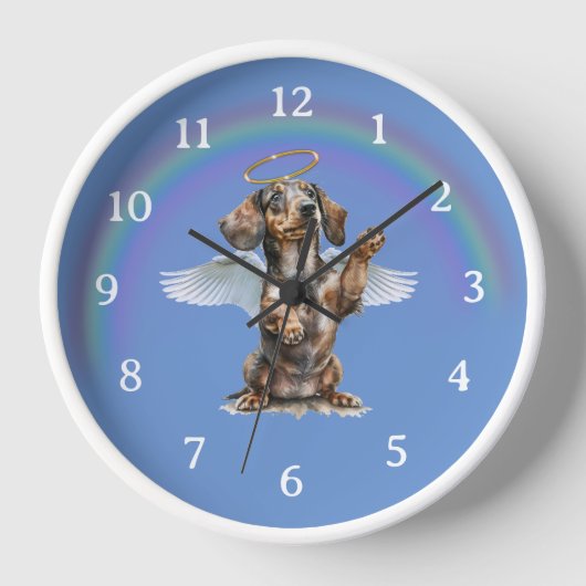 Angel-Dackel-Erinnerung Uhr (Vorderseite)