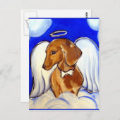 Angel-Dackel Postkarte (Vorne/Hinten)