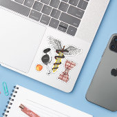 Angel-/Dämonenaufkleber Aufkleber (Laptop mit iPhone)