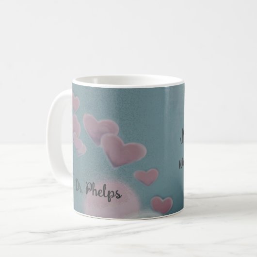 Angel Dank Dr. Nurse Watercolor Herzname Kaffeetasse (Vorderseite Links)