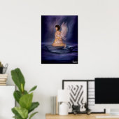 Angel dark blue wall art poster (Heimbüro)