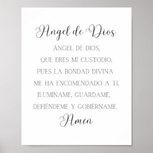 Angel de Dios Spanisches Gebet Poster