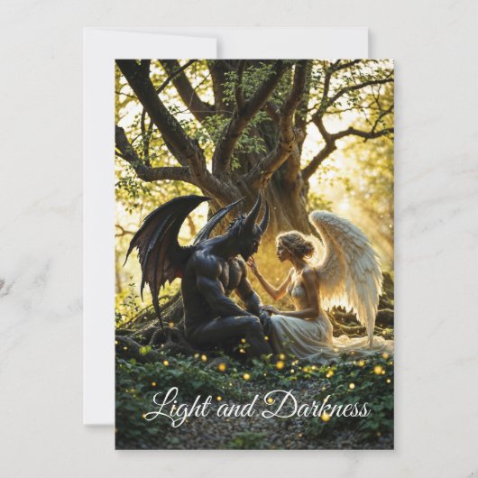 Angel Demon übernatürliches helles Design Einladung (Vorderseite)