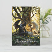 Angel Demon übernatürliches helles Design Einladung (Stehend Vorderseite)