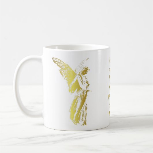 Angel Denken Sie und Sprichwort ein Gebet Kaffeetasse (Links)