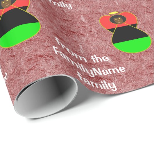 Angel der afroamerikanischen Flagge Geschenkpapier (Rolleneckpunkt)