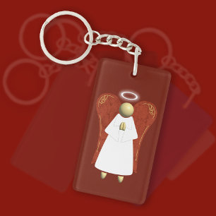 Angel der asiatischen Wächter, rot (beidseitig) Schlüsselanhänger