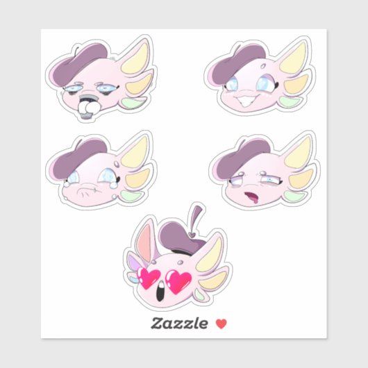 Angel der Axolotl Mini Sticker (Blatt)