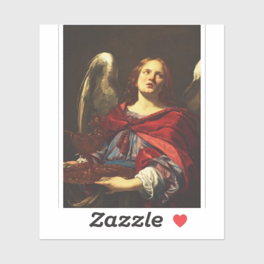 Angel, der das Schiff und das Handtuch hält Aufkleber (Blatt)