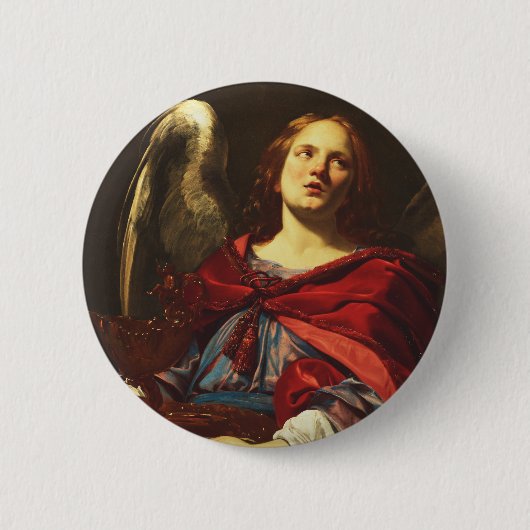 Angel, der das Schiff und das Handtuch hält Button (Vorderseite)