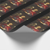 Angel, der das Schiff und das Handtuch hält Geschenkpapier (Ecke)