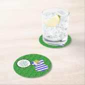 Angel der griechischen Flagge - Blond Personalisie Runder Pappuntersetzer (Vor Ort)