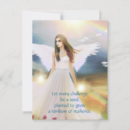 Angel der Hoffnung Rainbow Inspiration Zitat Kunst Postkarte