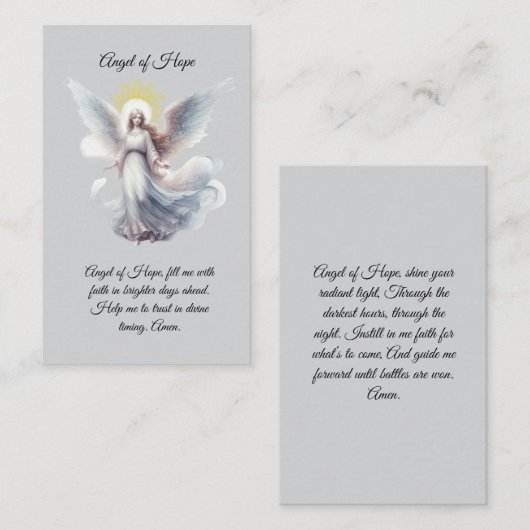 Angel der Hope Prayer Card Visitenkarte (Vorne/Hinten)