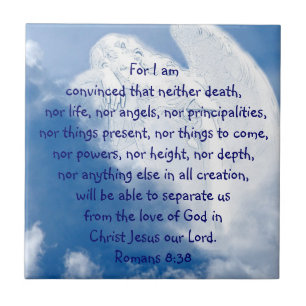 Angel der Inspiration in Wolken, Römer 8 Fliese