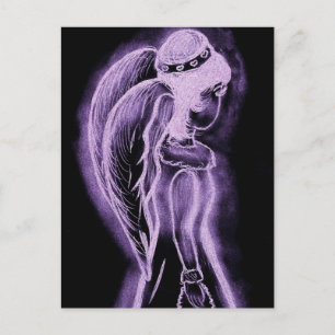 Angel der invertierten Seitenwände in Lila Postkarte