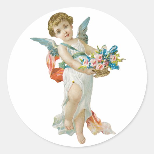 Angel des antiken Valentins (Cupid) Runder Aufkleber (Vorderseite)