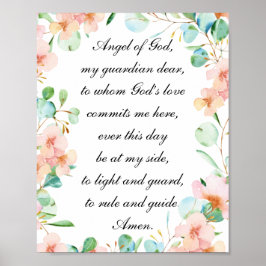 Angel des Gottes Guardian Angel Gebet Pastel Flora Poster