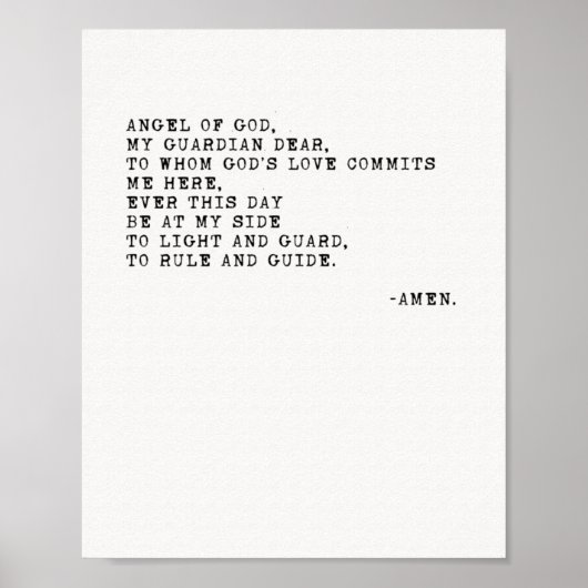 Angel des Gottgebet-Posters Poster (Vorne)