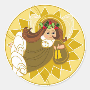 Angel des Lichthebers Runder Aufkleber