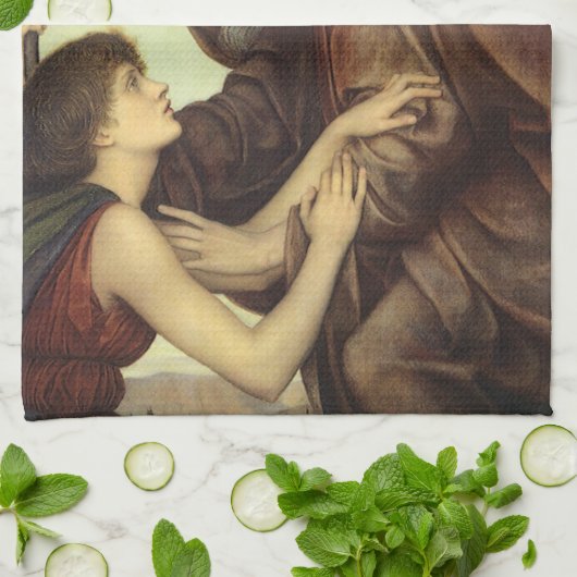 Angel des Todes von Evelyn De Morgan Geschirrtuch (Gefaltet)