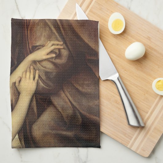 Angel des Todes von Evelyn De Morgan Geschirrtuch (Viertel Falte)