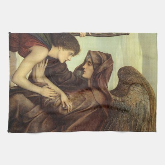 Angel des Todes von Evelyn De Morgan Geschirrtuch (Horizontal)